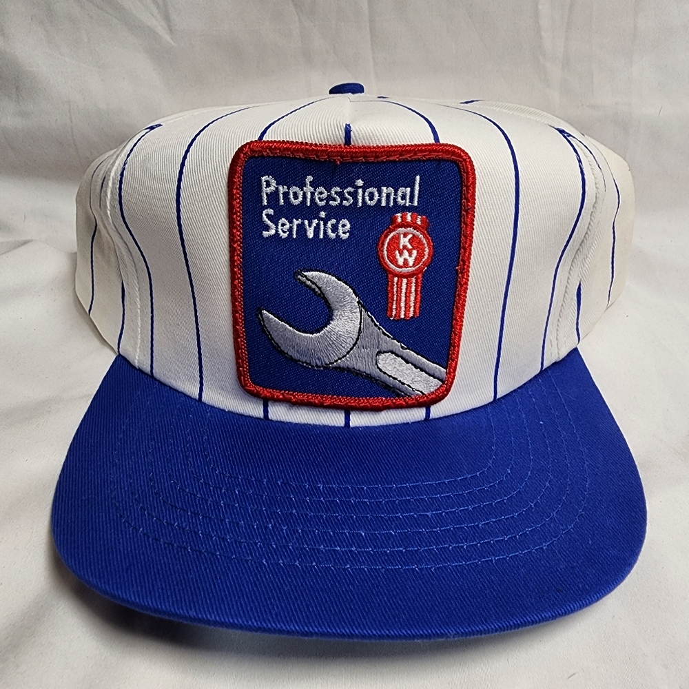 Vintage Kenworth Professional Service Pin Striped Snapback Hat NWOT